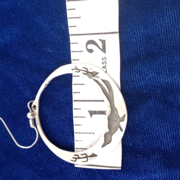 Sterling Silver Roadrunner Hoop Earrings - Picture 6 of 13